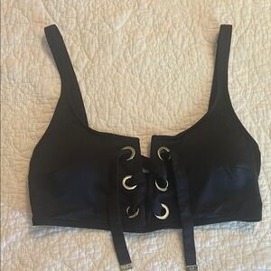 MICHAEL Michael Kors Black Lace-Up Bikini Top